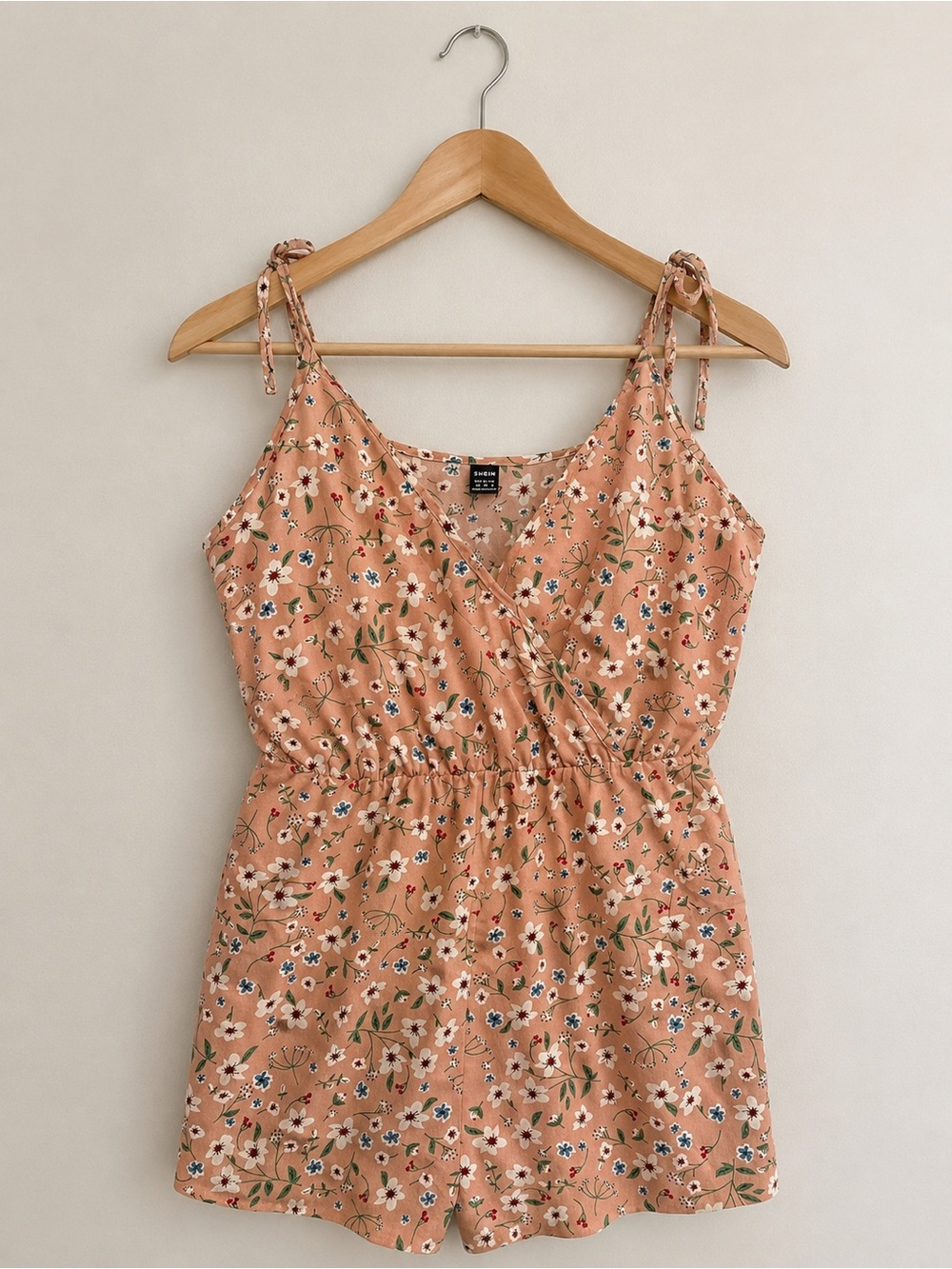 Pink Floral Shorts Romper
